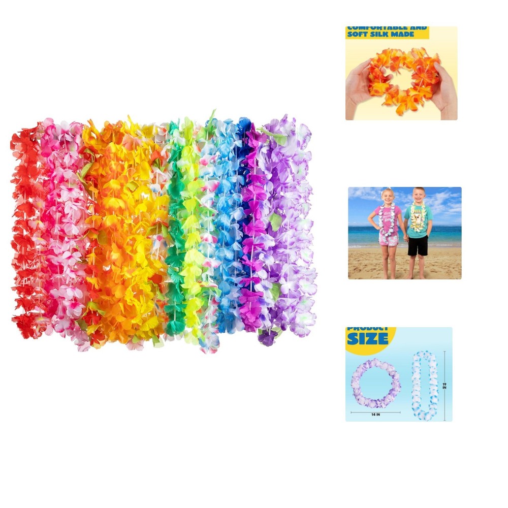 36 Beautiful Silk Hawaiian Leis – Perfect for Luau Celebrations and Baby Showers