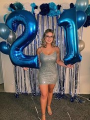 Balloon 8 Numbers, 40 Inch Large Birthday Decorations for Men, Number 8 Blue
