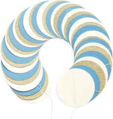 Light-Dusty Blue Beige-Gold Boho Party-Decorations – 64Ft Men Boy Birthday Paper