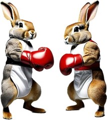 decoration Boxing Rabbits Set Of 3