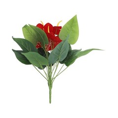 Artificial for Red Hot Poker Plant with Green Leaves for Table Centerpiece
