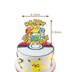Anime Cartoon Theme Birthday Party Supplies Set ,Cake Toppers Banner Balloons