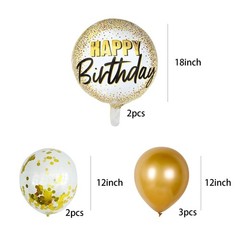 PLAP Happy Birthday Party Set Golden Happy Birthday Party Decorations