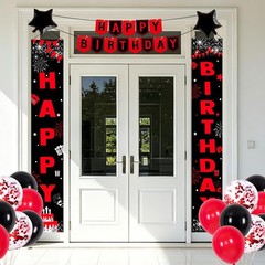 Black and Red Birthday Decorations for Men Women Boys Girls, Black and Red Pa…