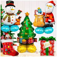 Christmas Mylar Balloons, Giant Large 16 Pcs Christmas Santa Claus Snowman Tr…