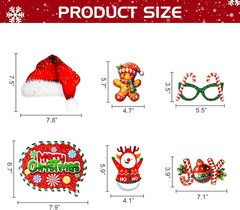 30 Piece Christmas Photo Booth Props Kit, Santa Hats Snowman Photo Backdrop for