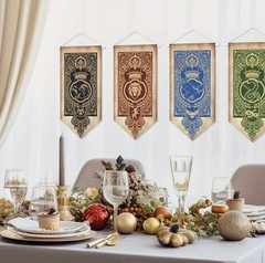 4Pcs Wizard Party Decorations Magical Wizard Party Poster Vintage Castle