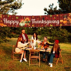 KatchOn, Happy Thanksgiving Banner Fence Sign – Xtralarge, 120×20 Inch Maroon