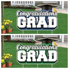Jumbo Congratulations Grad Yard Sign, Graduation Yard Card Display, Grad Party