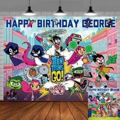 Teen Titans Go Personalised Custom Banner Backdrop Party Decor Birthday Gift