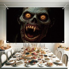 Halloween Decorations Zombie Backdrop Scary Horror Creepy Undead Banner 71″x43″