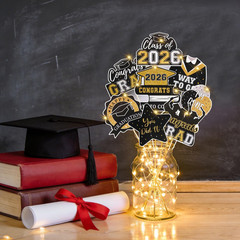 Graduation Decorations 2026 32Pcs Black Gold Graduation Table Decorations Center