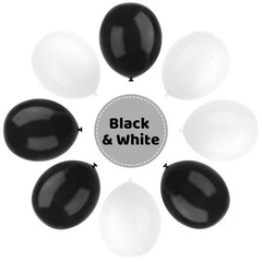 67pcs Black White 12-Inch Latex Balloons for Birthday, Wedding, Graduation