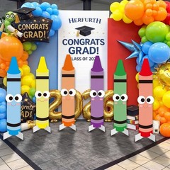 Memorywuu 6pc Crayon Yard Signs Multicolor