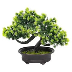 Artificial Bonsai Tree for Farmhouse Decor Realistic Green Faux Plant 1 Unit