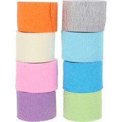 8 Pack Reusable Crepe Paper Streamers Colorful Birthday Party Celebration Props