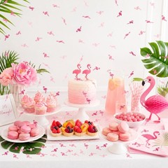 Summer Pink Flamingo Confetti – 300Pcs Double Sided Paper Table Scatter for B…