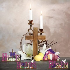 4 Pcs Easter Table Decorations He is Risen Tabletop Decorations Resurrection Sc