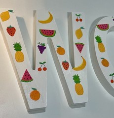 “Twotti Frutti” TWO Birthday Letters, Party Decor, 2nd Birthday, Handmade
