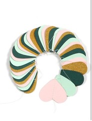 Sage-green Mint Pink-Gold Love-Heart Garland – 52Ft Rustic Wedding Hanging