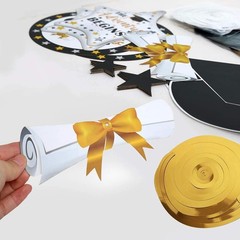Cheerland Black and Gold 2026 Graduation Party Decorations Congrats Grad Hang…