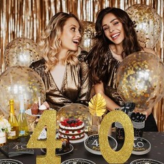 8 Inch Gold Glitter Numbers Table Centerpieces 0-8 Birthday Party Decorations…