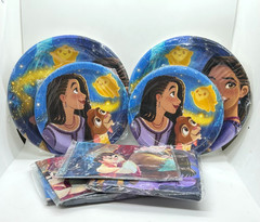 60pcs Wish Party Supplies Including 40 Plates 20 Napkins for Kids’ Birthday Part