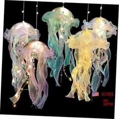 LED Jellyfish Decorations,5 Pcs Colorful Light up Hanging 5 Color/5Pcs