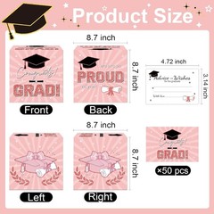 Multipurpose Pink Grad Card Box – Includes 50 Advice Cards for Celebrations