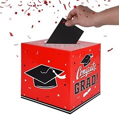 Graduation Decorations 2026 Grad Card Box for Gift Graduation Party Favors Red