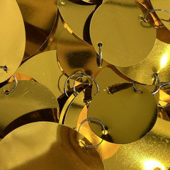 Gold Shimmer Wall Backdrop, 20 Packs Gold Sequin Curtain Circle Dots Garland for