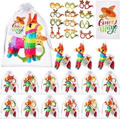 12 Pack Cinco De Mayo Donkey Pinata Set