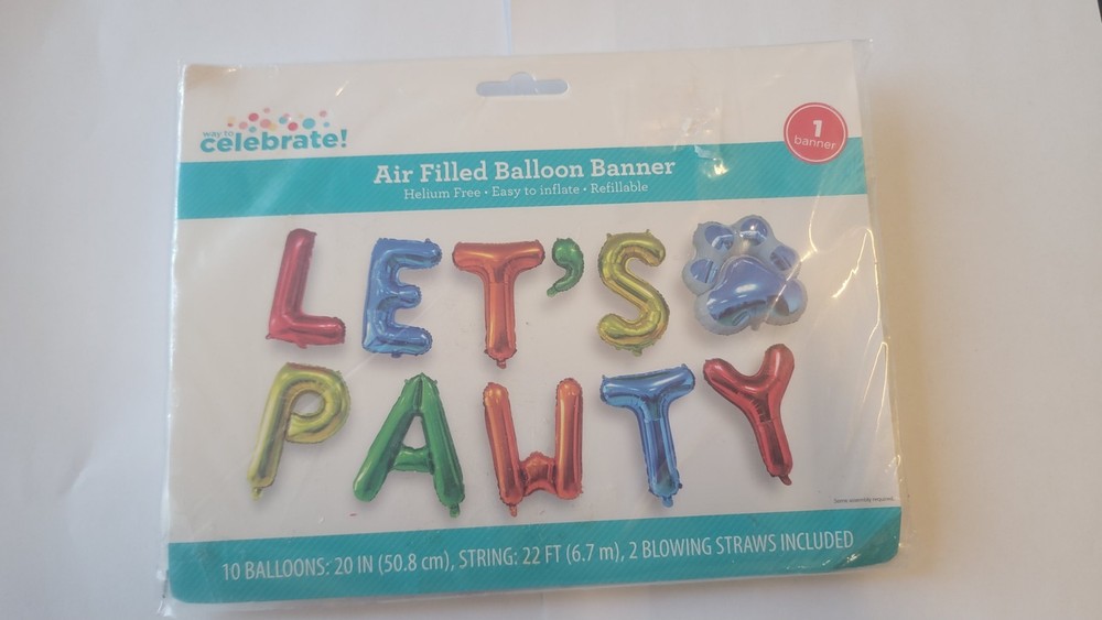 Let’S Pawty Balloon Banner for Dog Birthday Parties – Paw-Some Puppy Theme