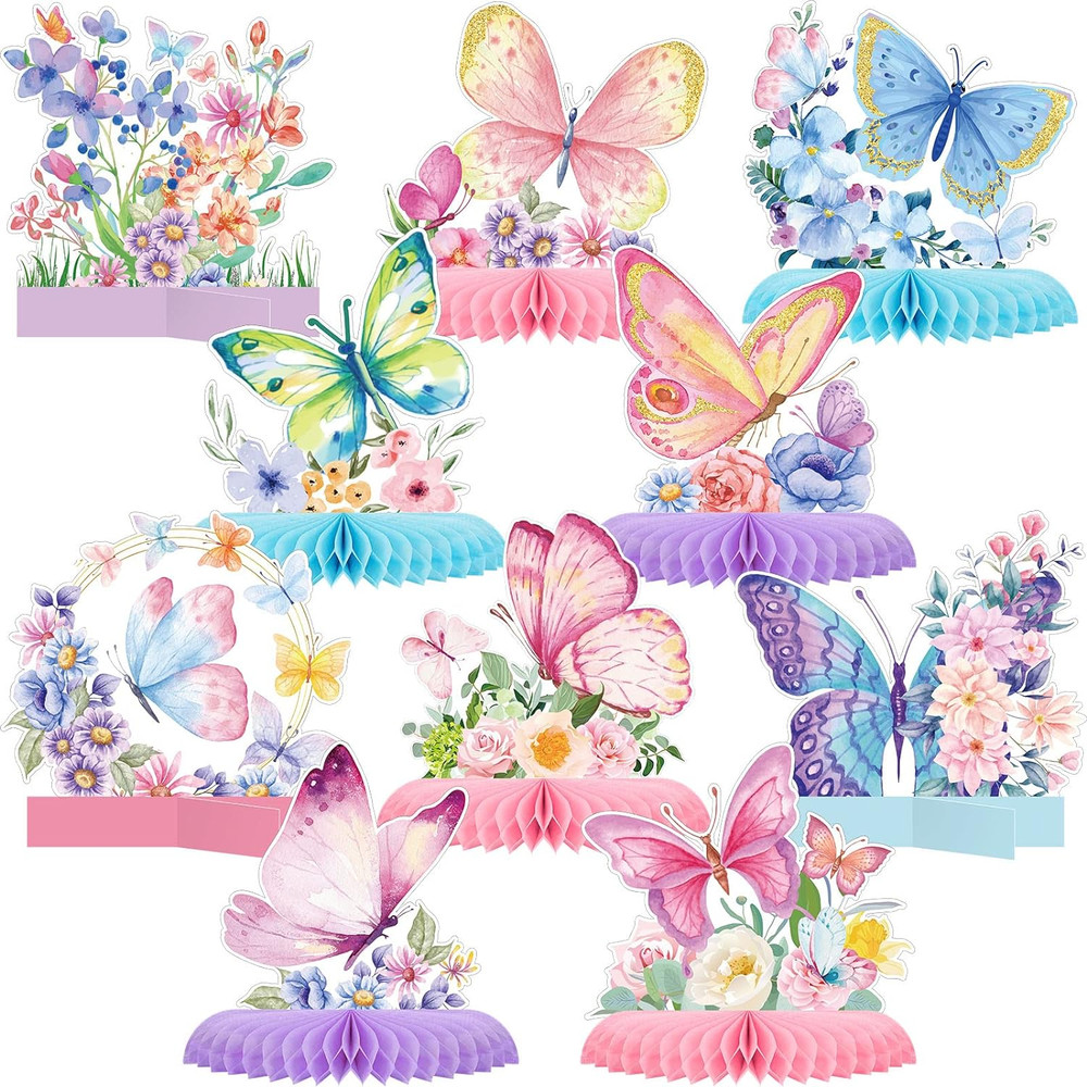 10 Pieces Butterfly Centerpieces for Tables Butterfly Birthday Party Decorations
