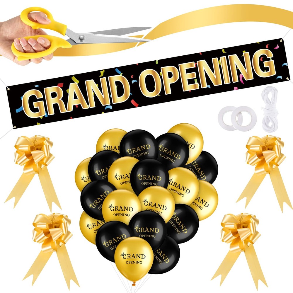 Grand Opening Ribbon Cutting Ceremony Kit Grand Opening Banner Decorations wi