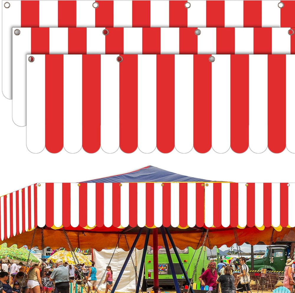3 Pcs Carnival Awning Decorations Tent Circus Hanging Decorations Carnival Banne