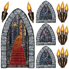Insta – Theme by Beistle Company Stairway Window Torch Props Halloween Castle