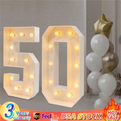 40in Marquee Light Up Numbers 50 Large White LED Numbers for 50th Birthday USA
