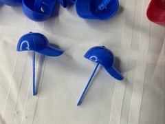 Red Green Blue 12 Each Baseball Hat Cap Birthday Cupcake Toppers