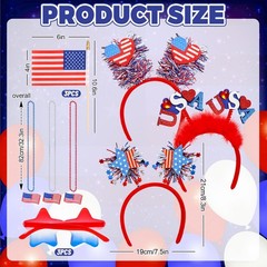 Patriotic Accessories Bulk Party Supplies 12 Pcs Star Sunglasses USA Headbands
