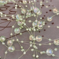 Pearl Bead Garland, Faux Iridescent String of Pearl Beads Decorations for Home,
