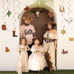 24PCS Western Party Decorations, Western Cowboy Hanging Swirl Decorations Wil…