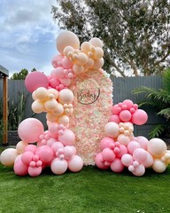 Light Pink Double Balloons Different Size 115Pcs 5/10/12/18″ Pink Balloon Arc…