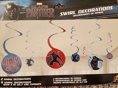 Black Panther Hanging Swirl Decorations 8-Count Party Celebration