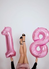 10 Number Balloons, 40 Inch Pearl Pink Balloons for Woman Man 10th Birthday D…