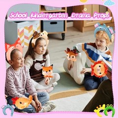 200 Pcs Inflatable Animal Party Set with Headbands & Balloons for Kids Fun
