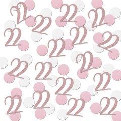 200 PCS Rose Gold 22 Confetti 22nd Glitter Birthday Number Table Decoration