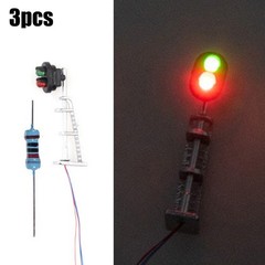 3pcs Model Railroad N Scale 1:87 Track Signals 2-LEDs Green Red Block Lights New