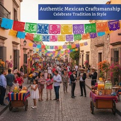 Mexican Party Banners (5 Pack with 10 Plastic Flags per Banner) – Papel Picad…