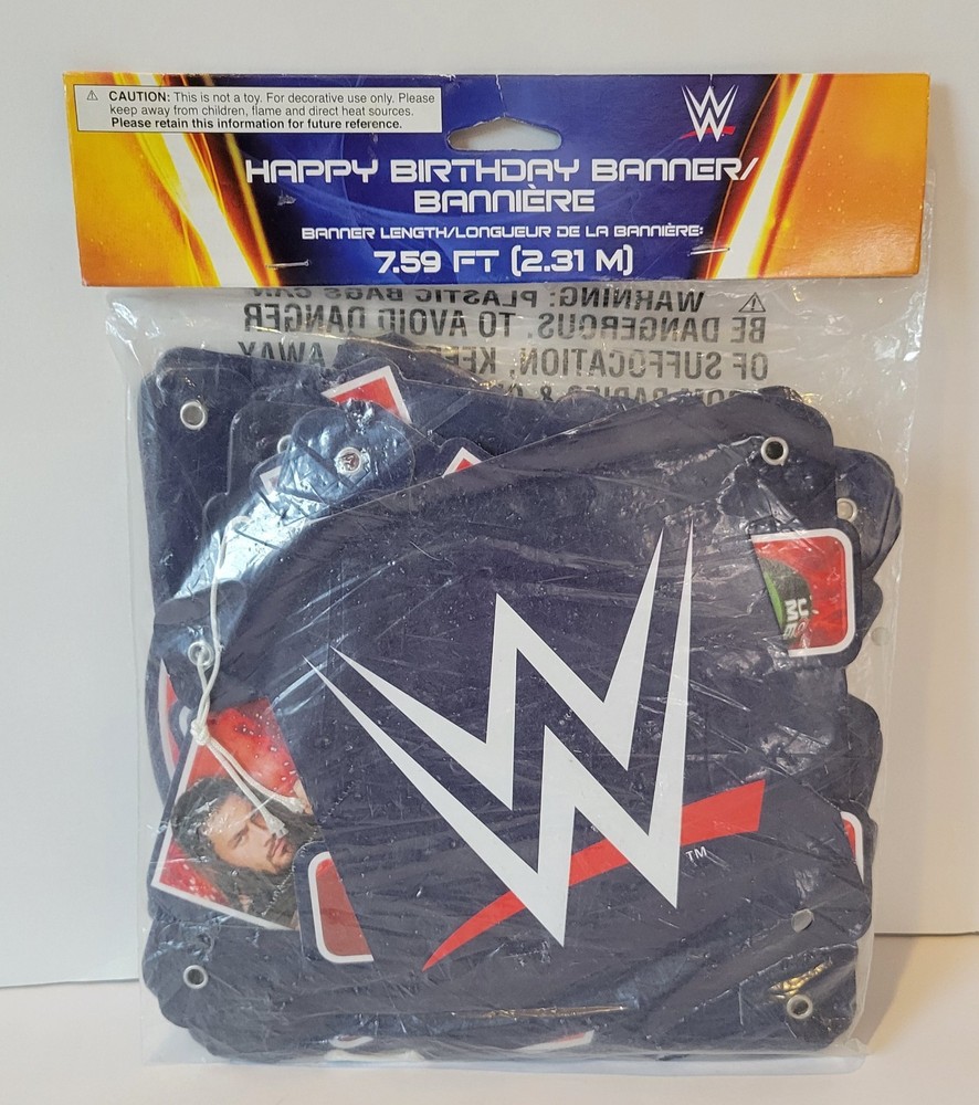 WWE 2014 Happy Birthday Banner 7.59 Ft John Cena Roman Reigns The Rock Wrestling